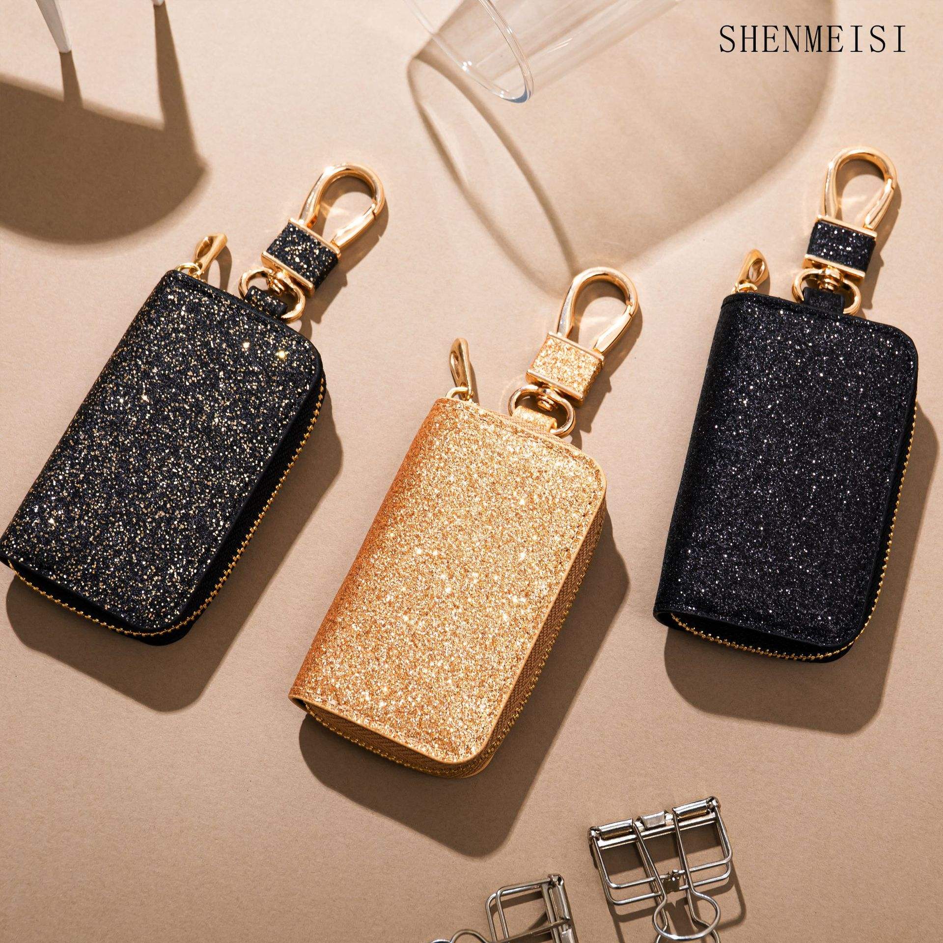 Shiny PU Pouch Zipper Key Holder - Guangzhou Hendry Gifts Co., Ltd.